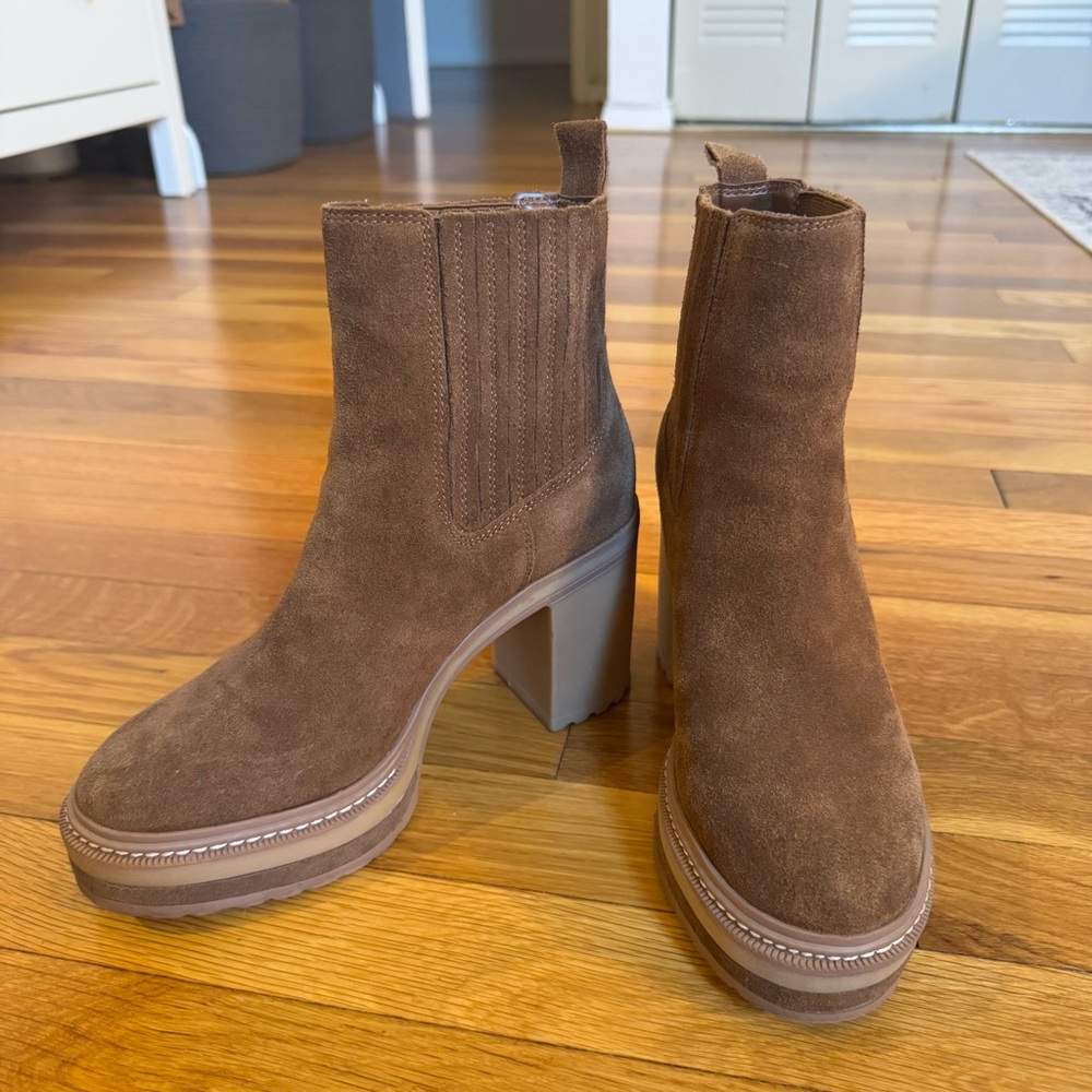 Steve Madden Suede Lug Sole Booties